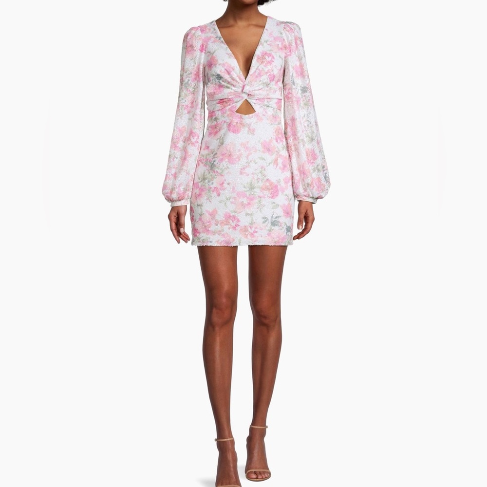 NWT One33 Social Vintage Pink Floral Minidress Size 8